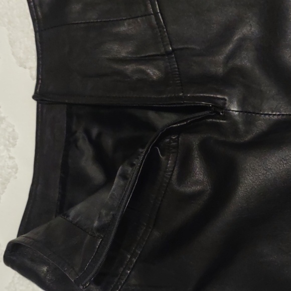 LNR Black Leather Mini Skirt Lined Size 8 Y2K Vintage - Picture 7 of 9